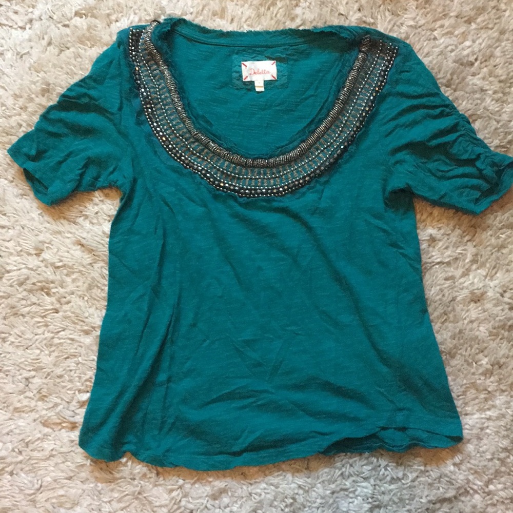 Deletta Anthropologie beaded top S